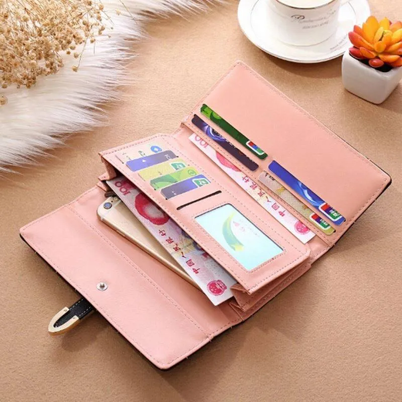 Ryleshi Long Plaid PU Leather Women Wallet