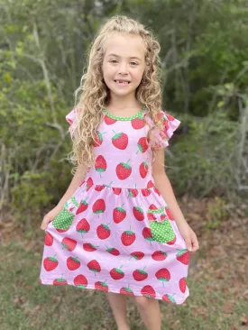 STRAWBERRY DRESS WITH POCKETS