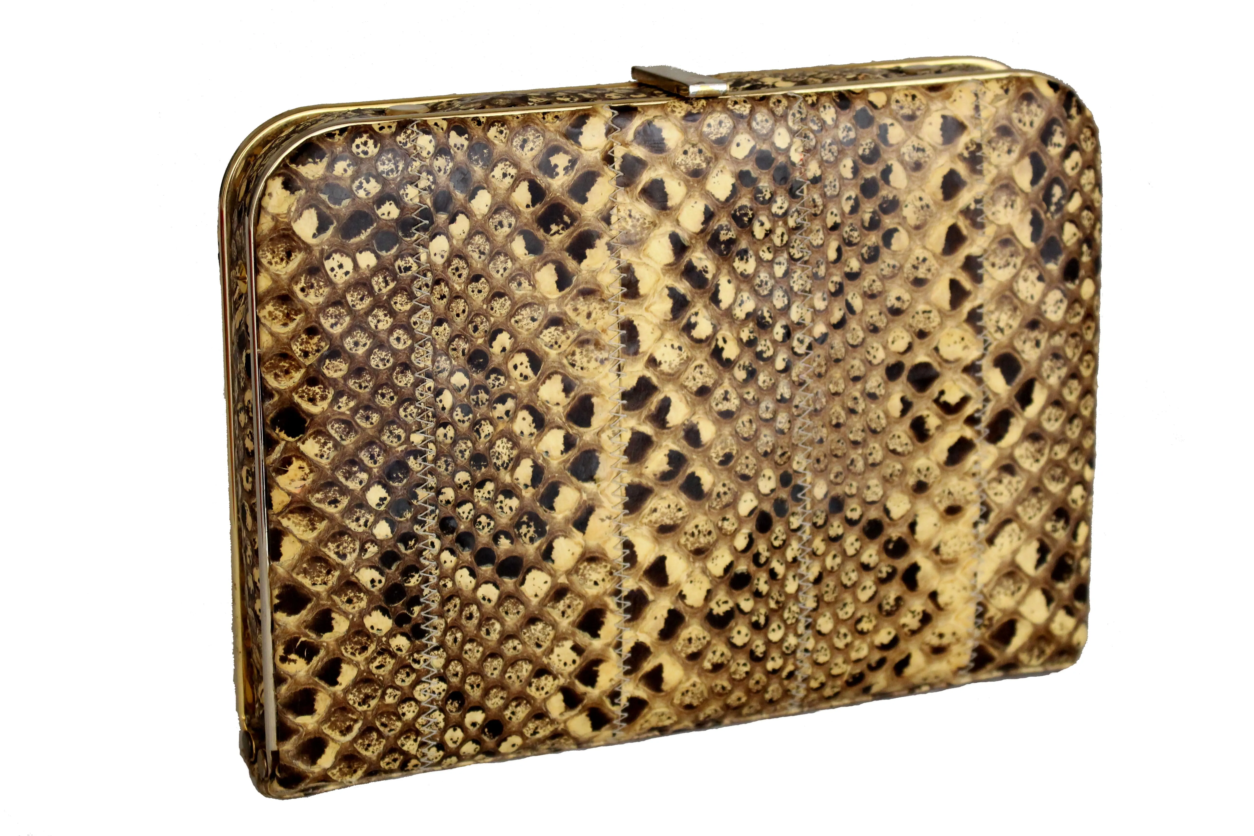 SUSAN GAIL rectangular python clutch