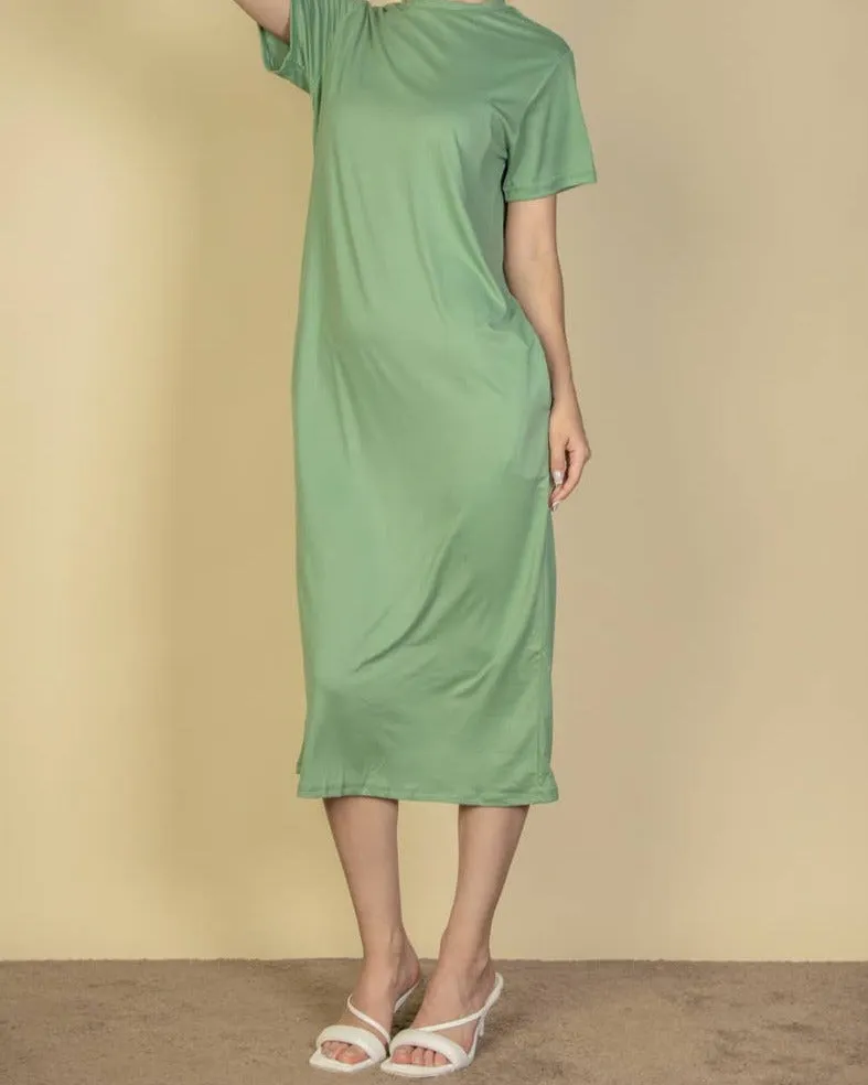 T-Shirt Midi Dress with Side Pockets