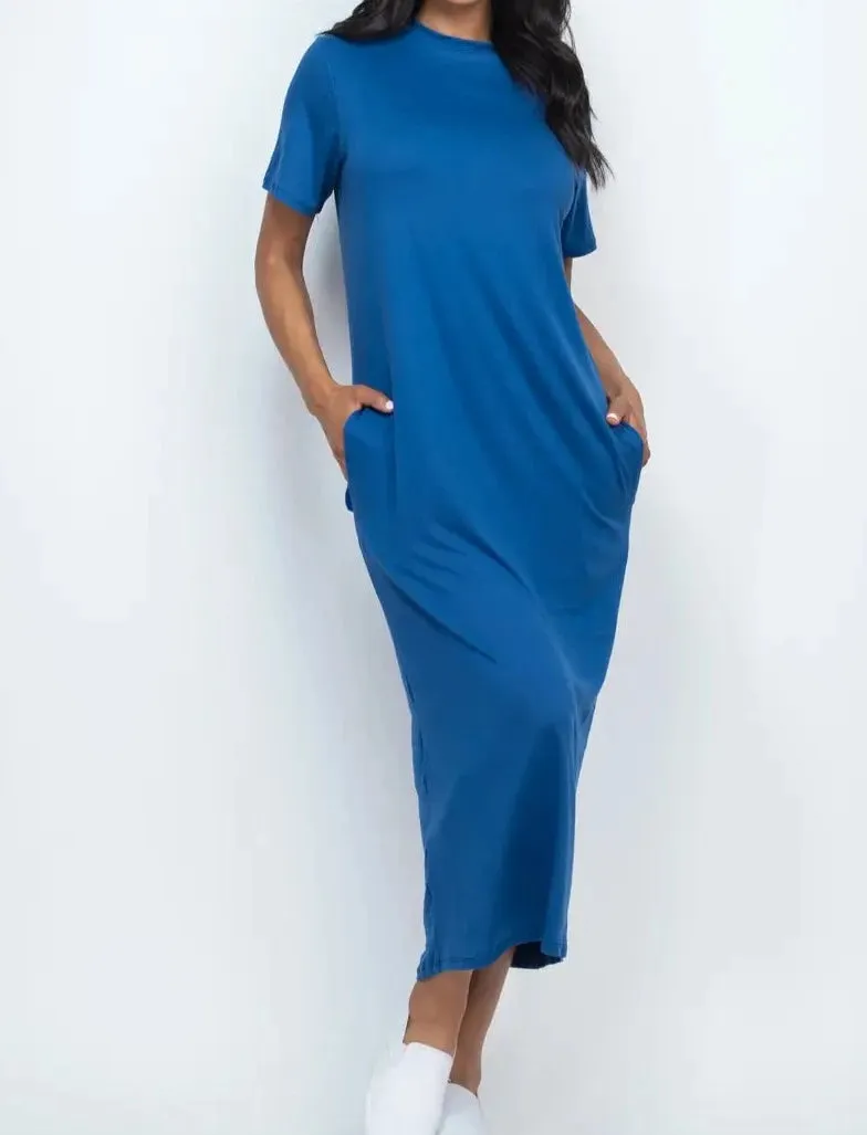 T-Shirt Midi Dress with Side Pockets