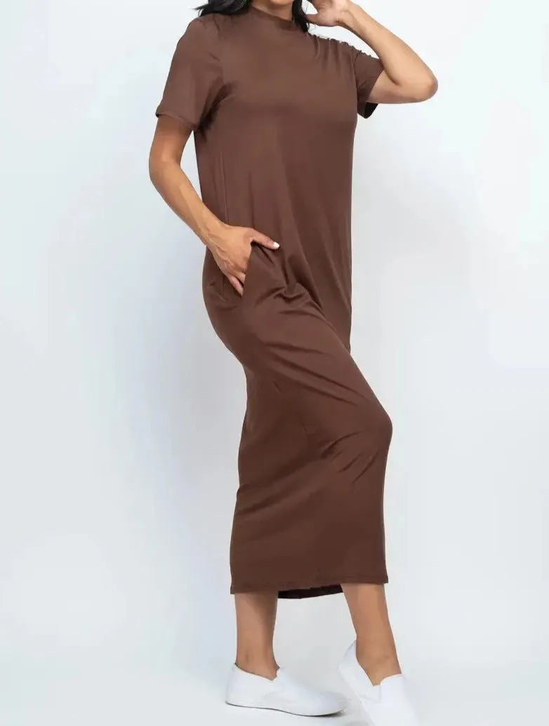 T-Shirt Midi Dress with Side Pockets