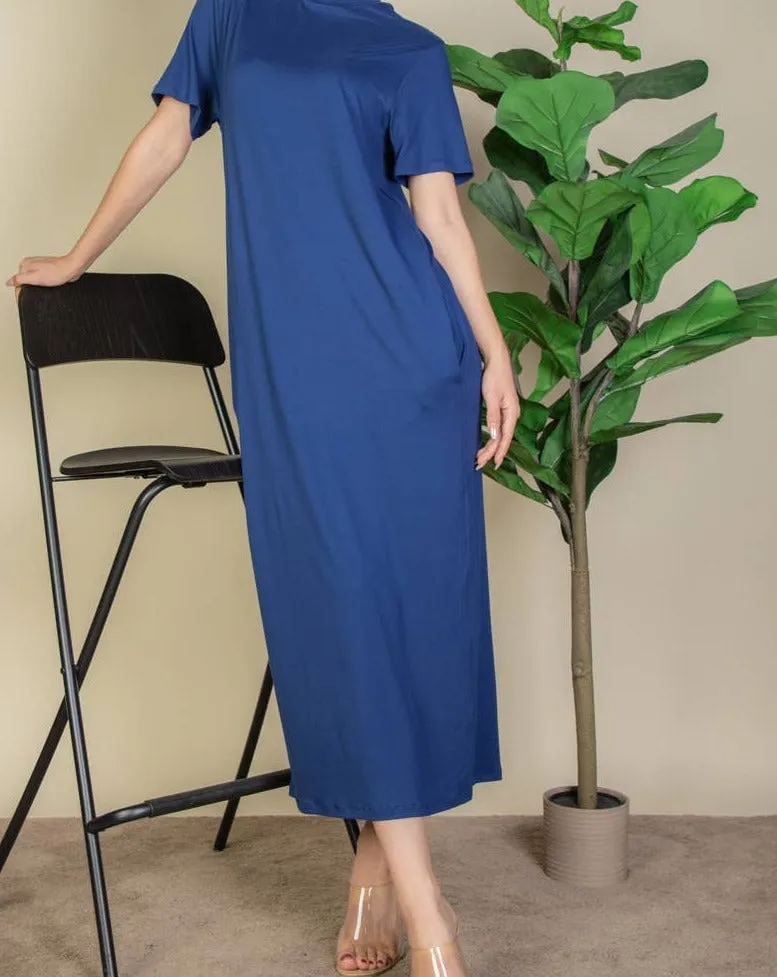 T-Shirt Midi Dress with Side Pockets