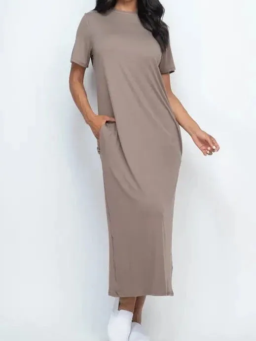 T-Shirt Midi Dress with Side Pockets