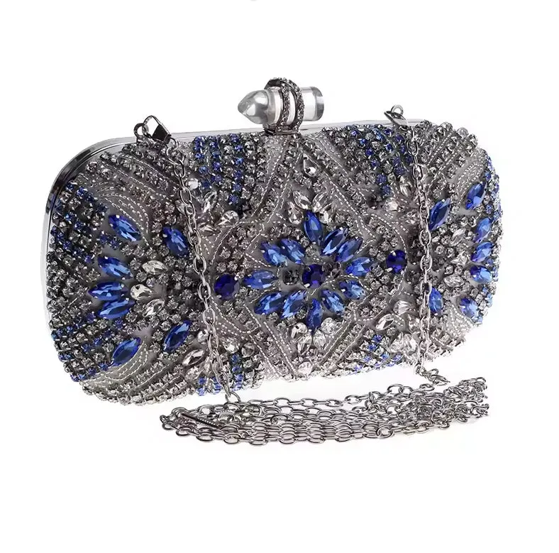 Wedding Clutch for Bride Royal Blue Wedding Clutch, Cross Body Bridal Bag