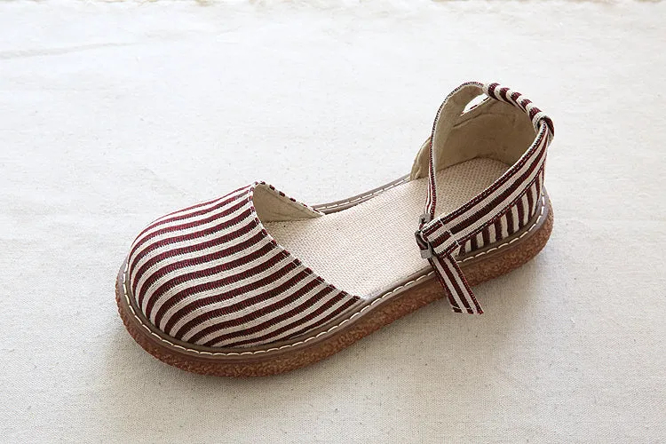 Women Casual Stripe Canvas Summer Sandals