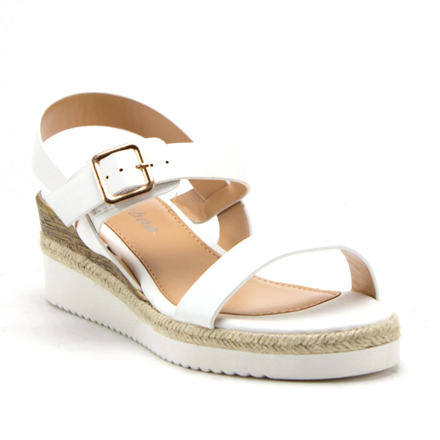 Women's Wanda-4 Stacked Flatform Espadrilles Slingback Strappy Open Toe Wedge Sandals