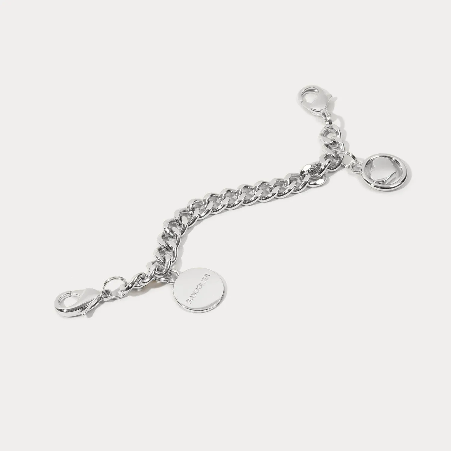 Wristlet Circle Heart Charm - Silver/Silver