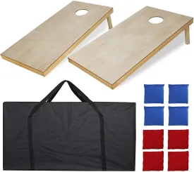 ZENY™ 4’x2' Portable Cornhole Set Regulation Size Outdoor Yard Cornhole Game 2 Wooden Cornhole Boards 8 Corn Hole Toss Bags with Travel Carrying Bag